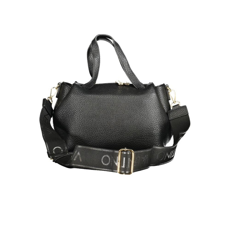 Black Polyurethane Women Handbag