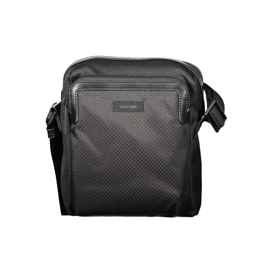 Black Polyester Men's Shoulder Bag