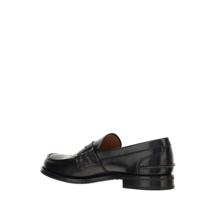 Black Calf Leather Bos Taurus Slip-On Loafers