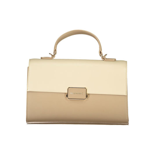 Beige Polyurethane Women Handbag