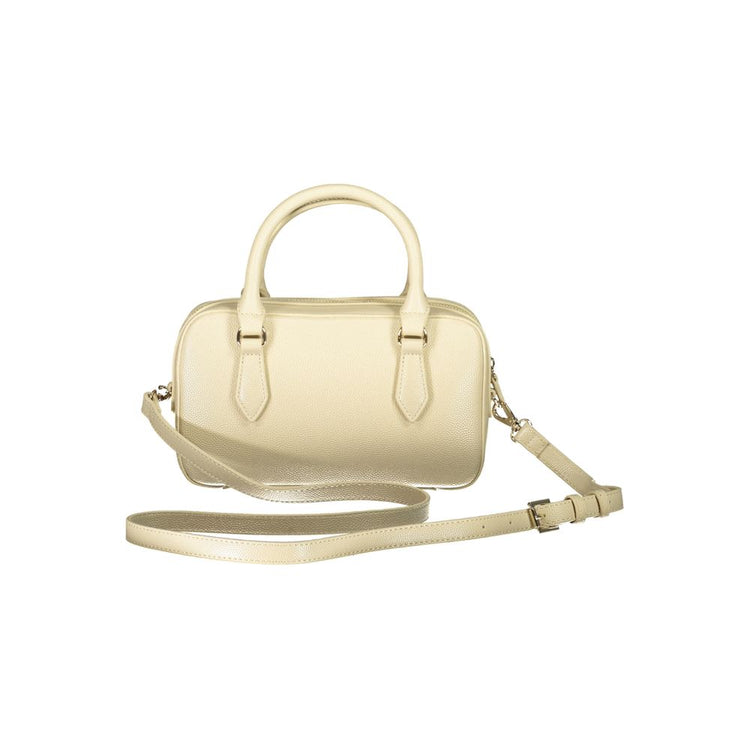 Beige Polyurethane Women Handbag