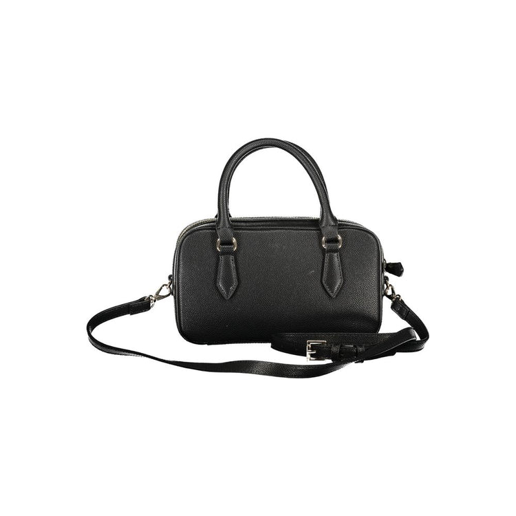 Black Polyurethane Women Handbag