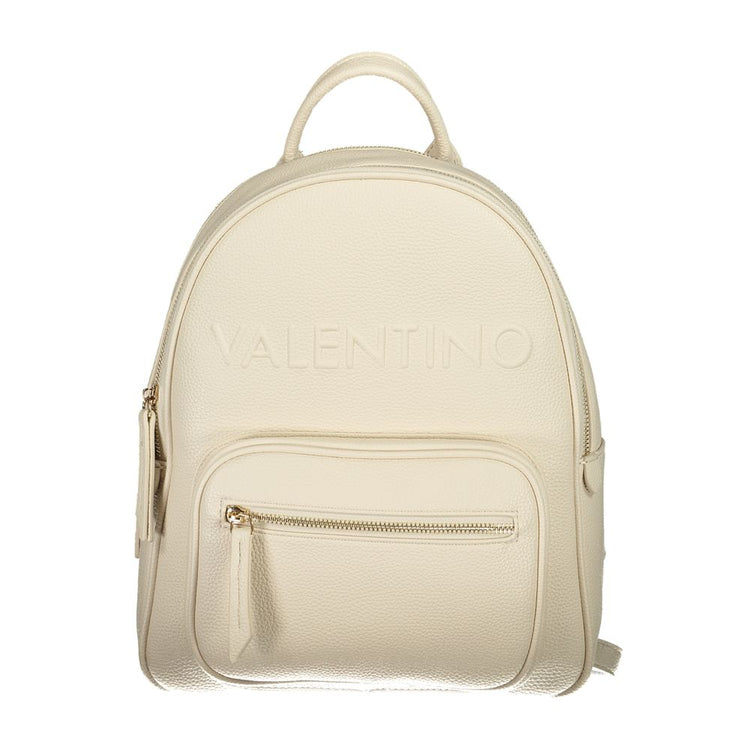 Beige Polyurethane Women Backpack