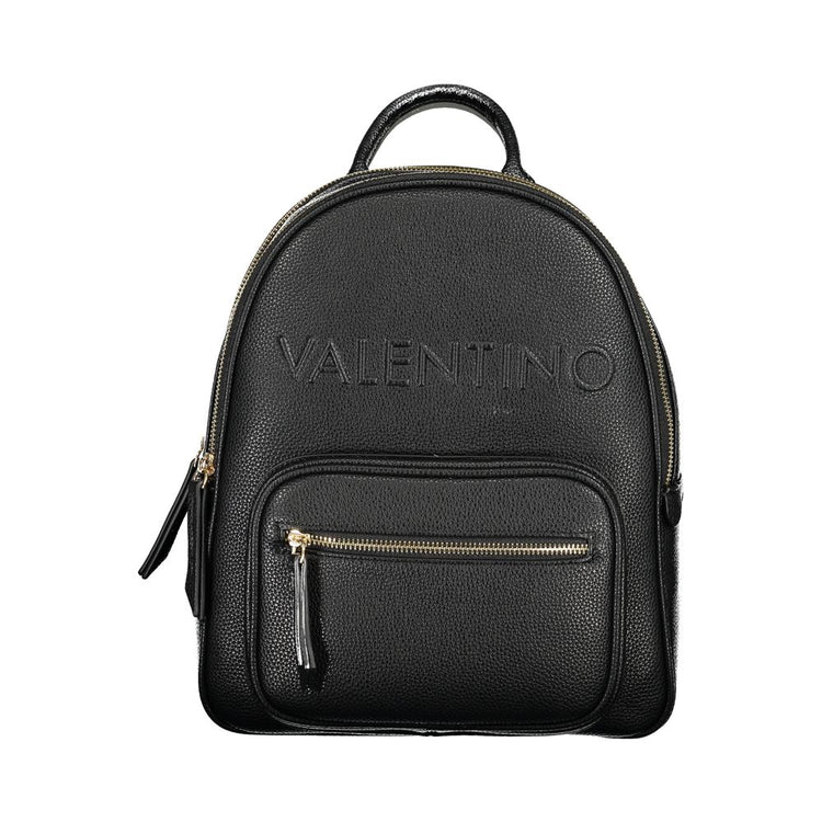 Black Polyurethane Women Backpack