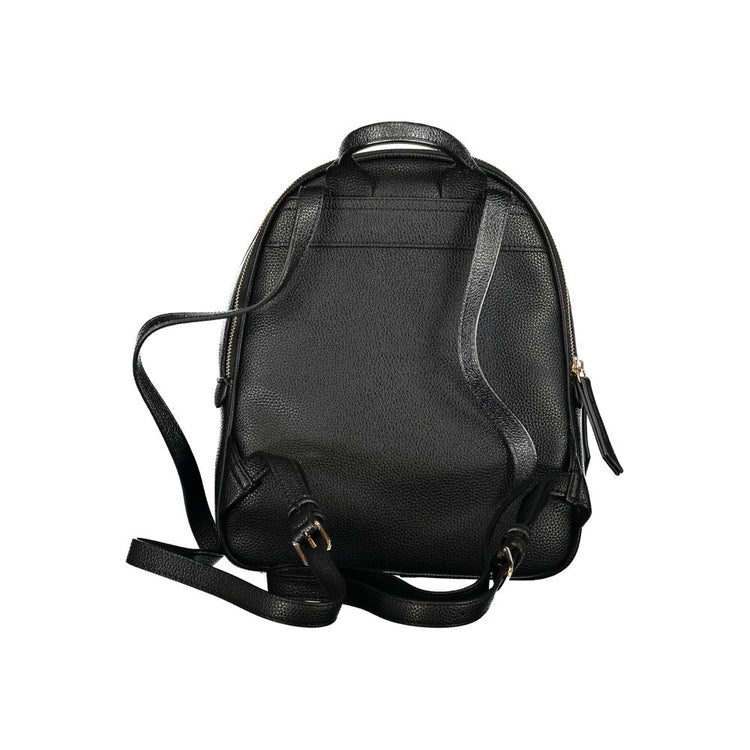 Black Polyurethane Women Backpack