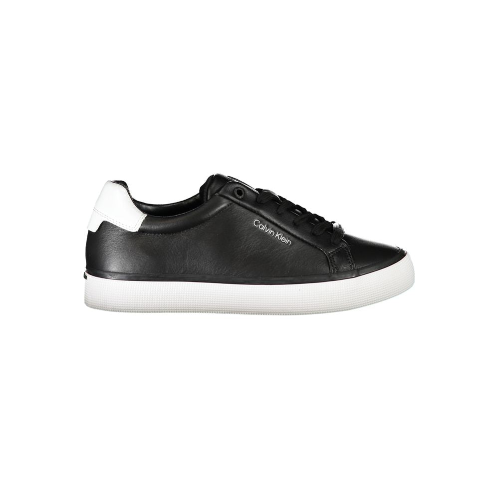 Black Leather Women Sneaker