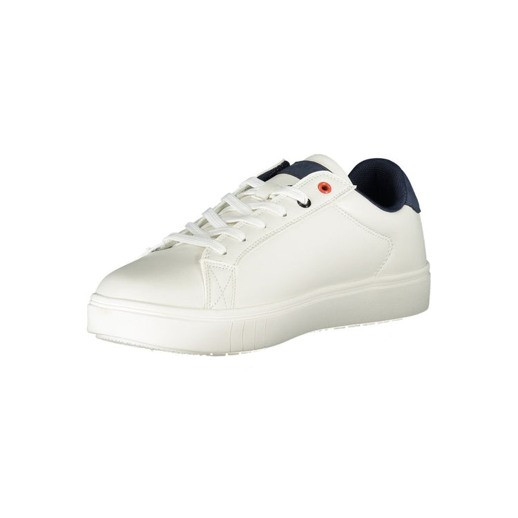 White Polyurethane Men Sneaker