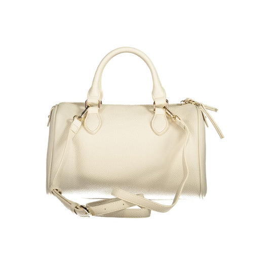 Beige Polyurethane Women Handbag