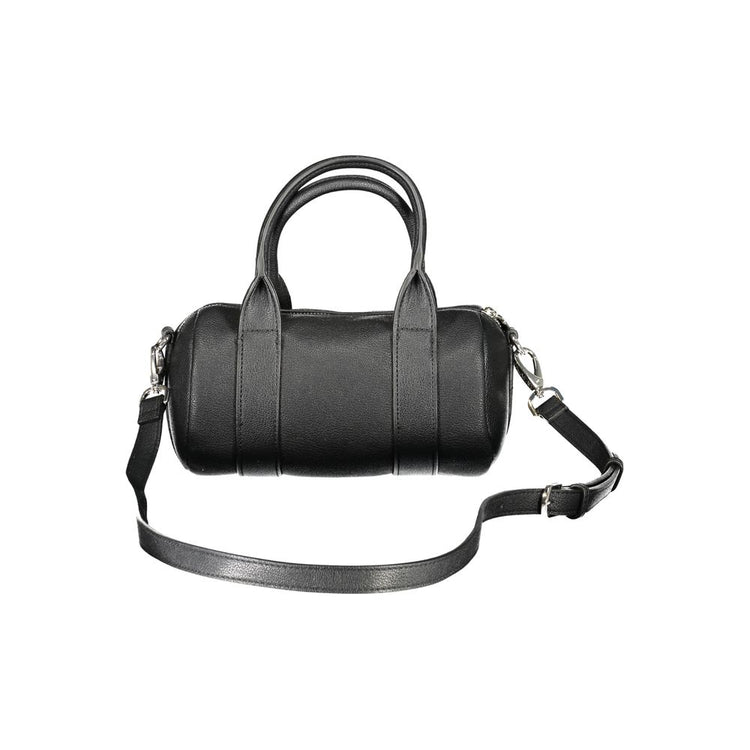 Black Polyurethane Women Handbag