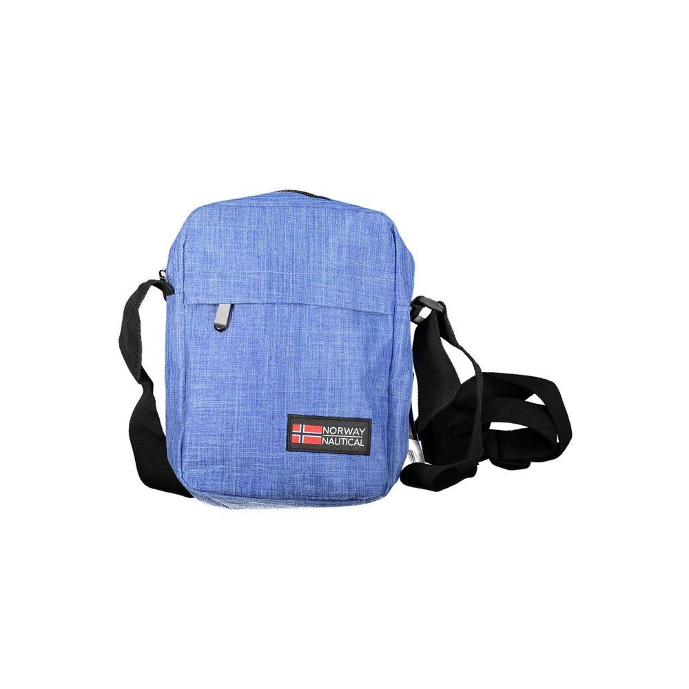 Blue Polyester Mens Shoulder Bag