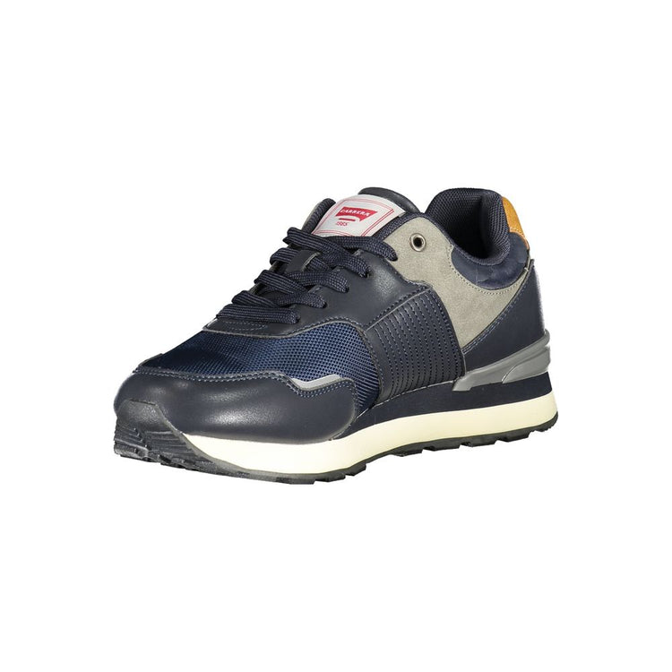 Blue Polyurethane Men Sneaker