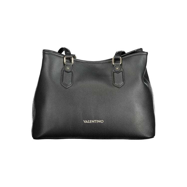 Black Polyurethane Women Handbag