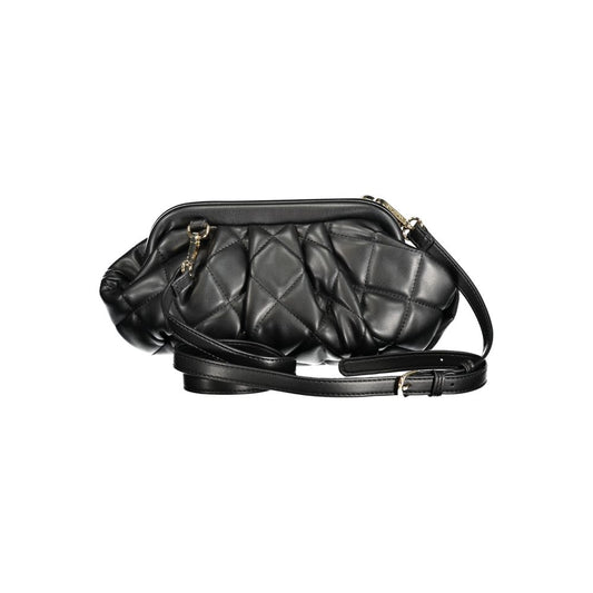 Black Polyurethane Women Handbag