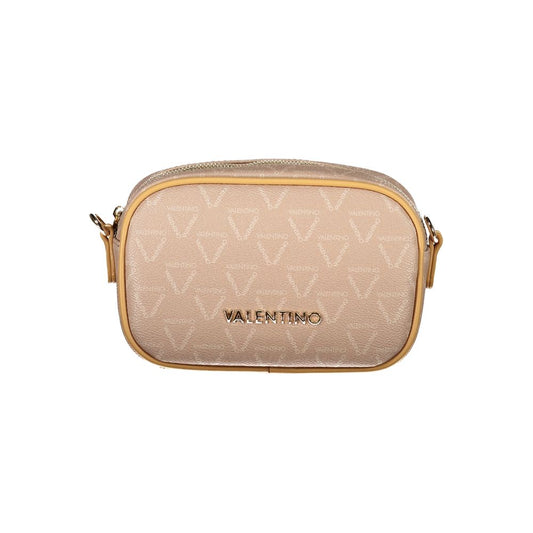 Beige Polyurethane Women Handbag