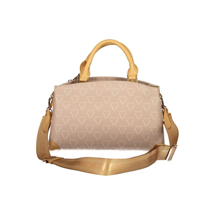 Beige Polyurethane Women Handbag