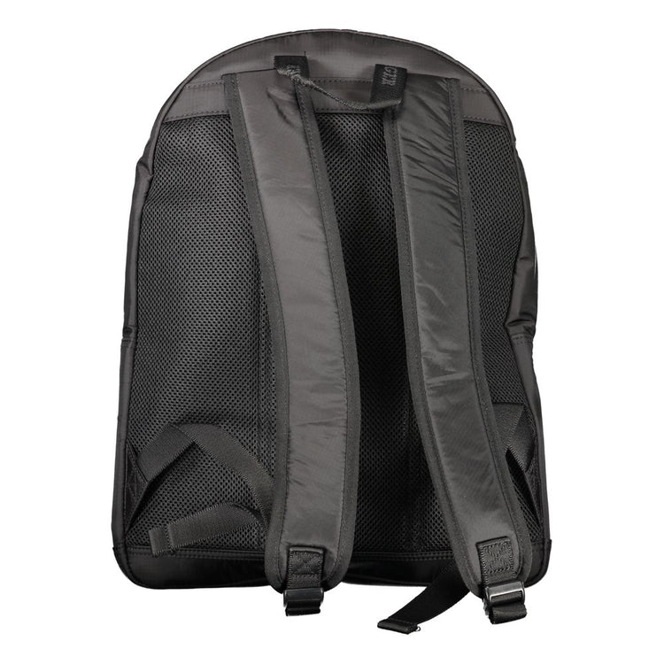 Black Polyurethane Men Backpack