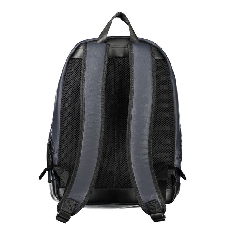 Blu Polyurethane Men Backpack