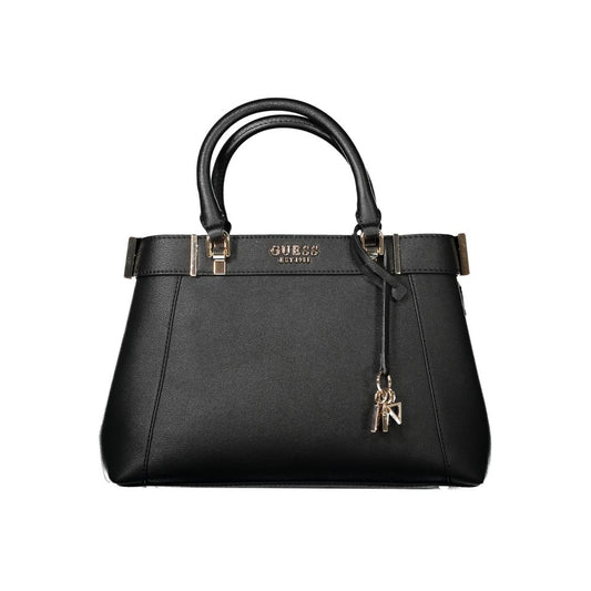 Black Polyurethane Women Handbag
