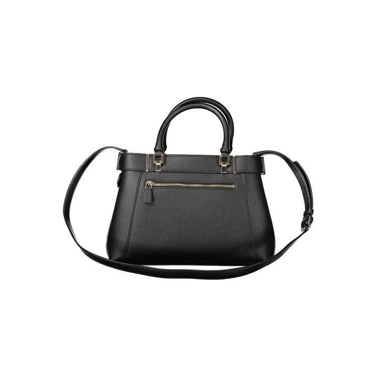 Black Polyurethane Women Handbag