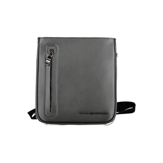 Black Polyurethane Men's Shoulder Bag