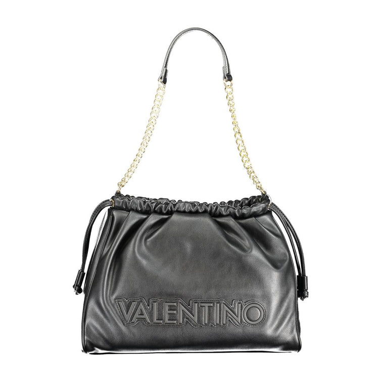Black Polyurethane Women Shoulder Bag