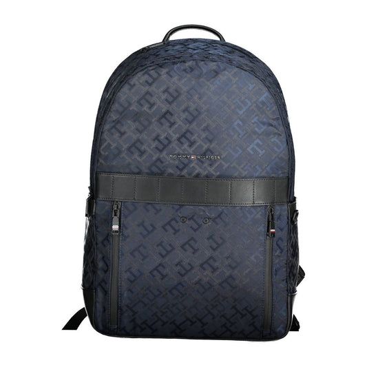 Blue Polyester Mens Backpack