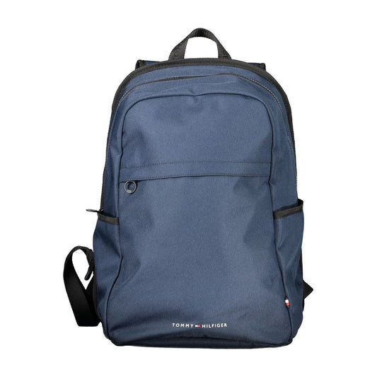 Blue Polyester Men Backpack
