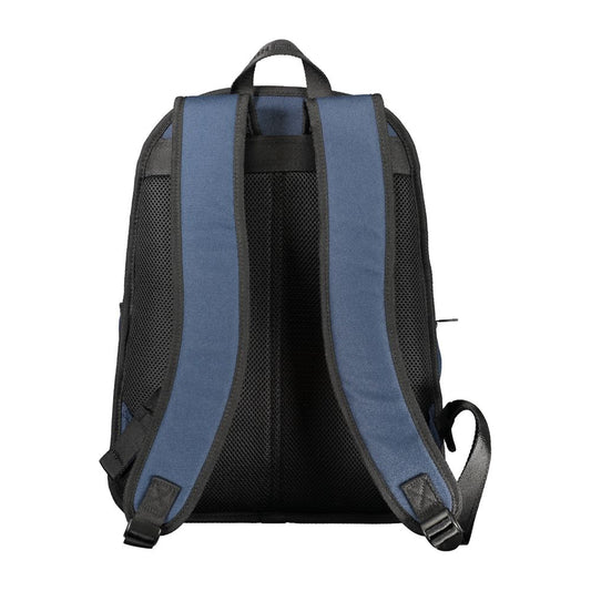 Blue Polyester Men Backpack
