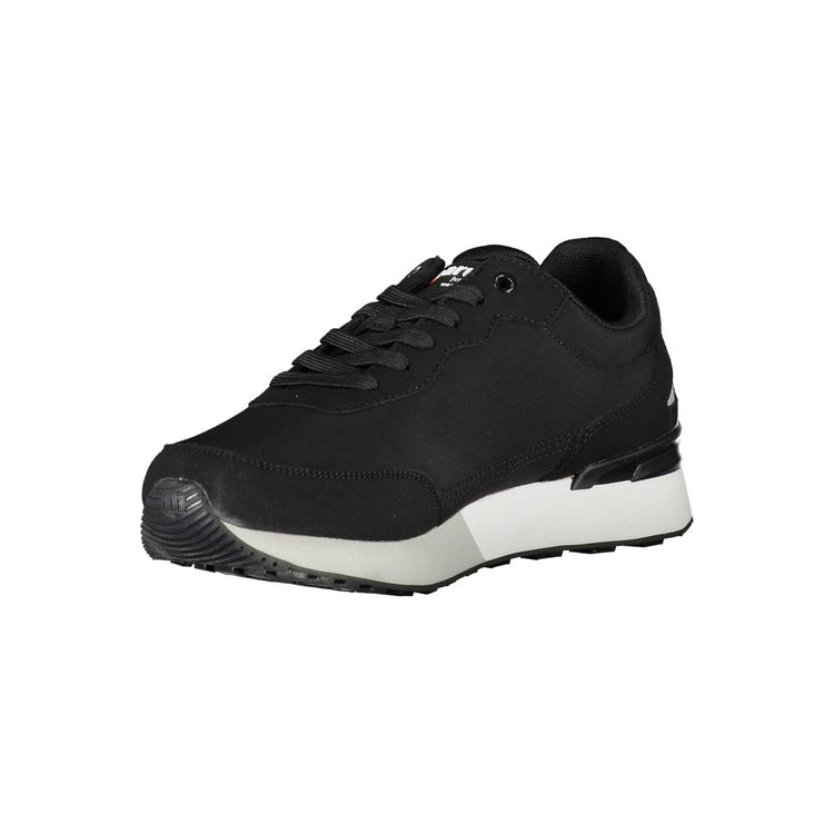 Black Polyurethane Men Sneaker