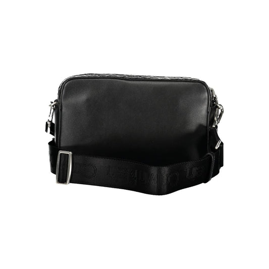 Black Polyurethane Women's Shoulder Bag
