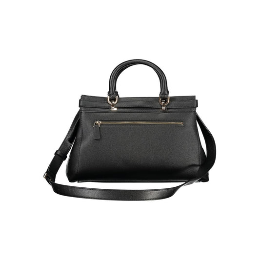 Black Polyurethane Women Handbag