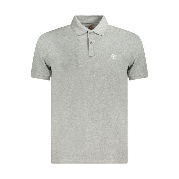 "Gray Cotton Men Polo Shirt"