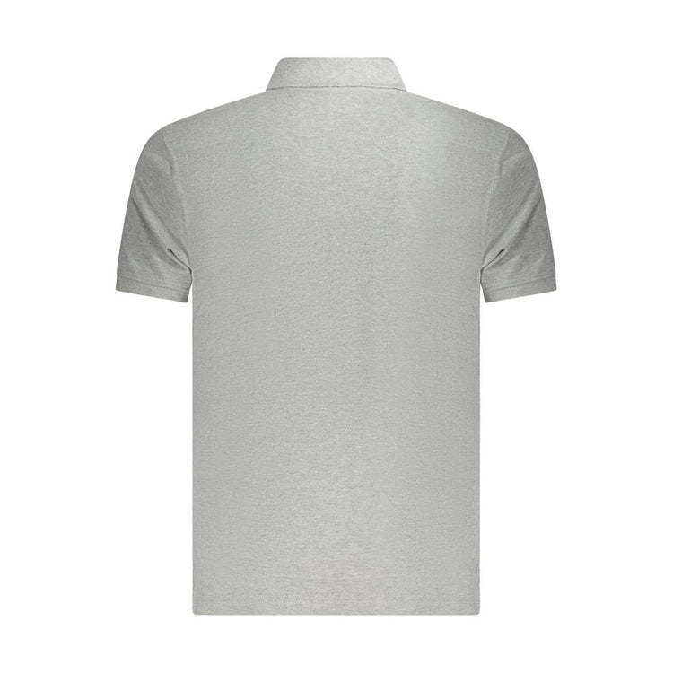 "Gray Cotton Men Polo Shirt"
