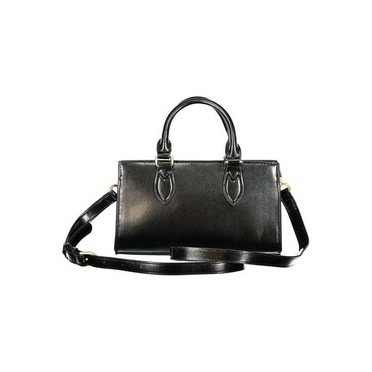 Black Polyurethane Women Handbag