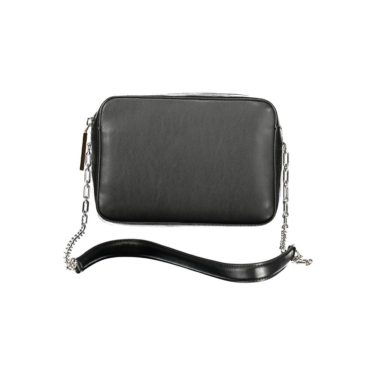 Black Polyester Women Shoulder Bag