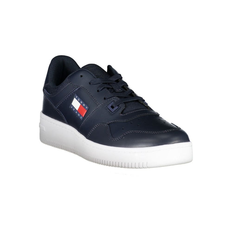 Blue Leather Men Sneaker