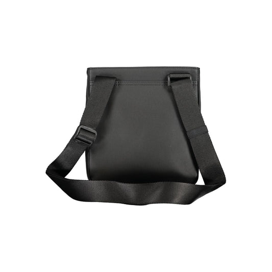 Black Polyurethane Men Shoulder Bag