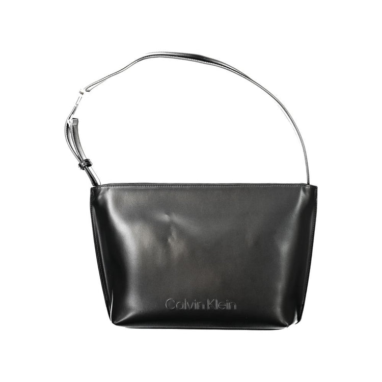 Black Polyester Women Shoulder Bag