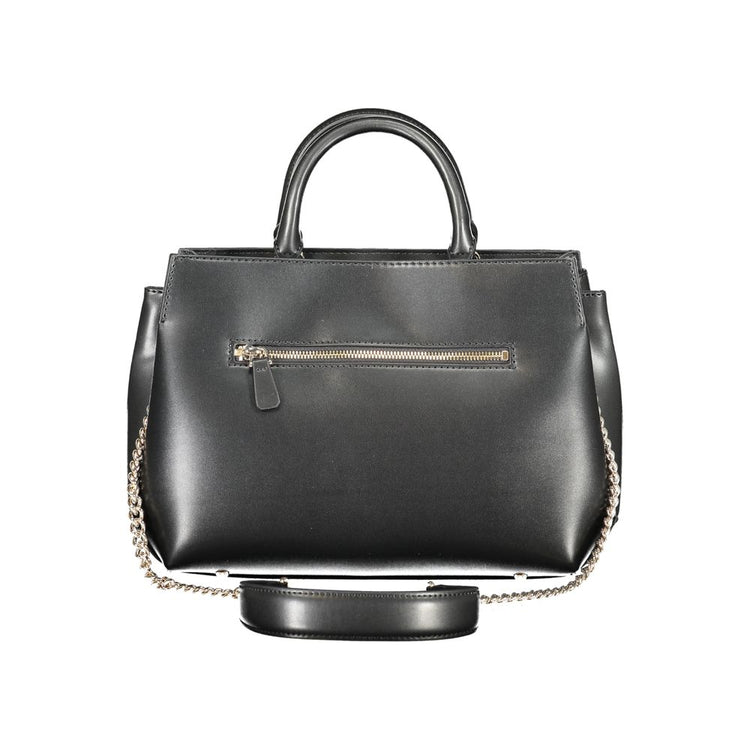Black Polyurethane Women's Handbag