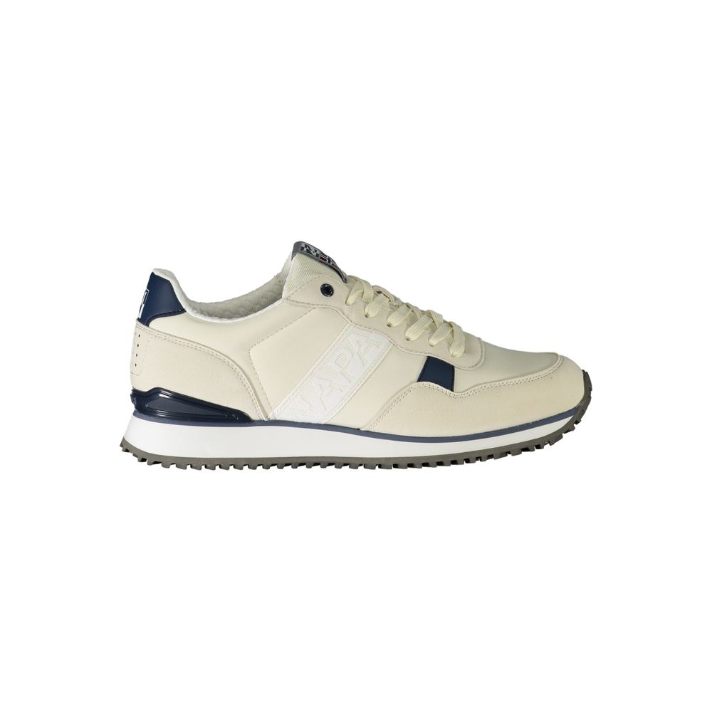 White Polyurethane Men Sneaker