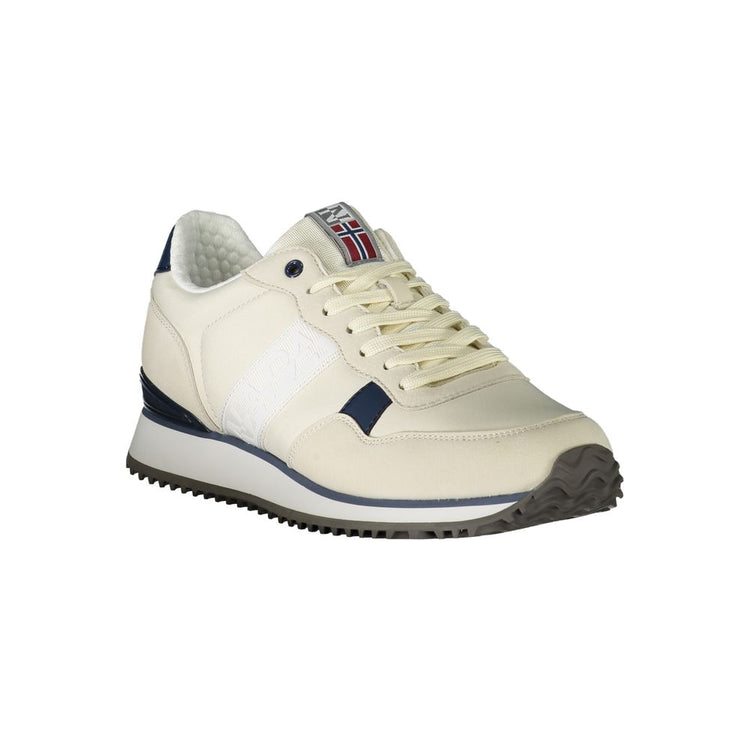 White Polyurethane Men Sneaker