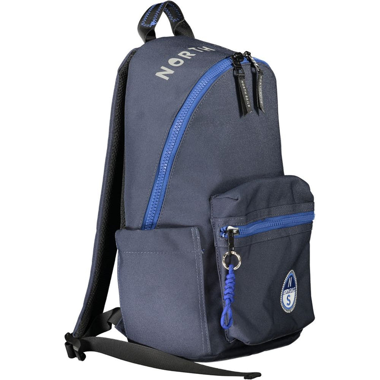 Blu Polyester Men Backpack