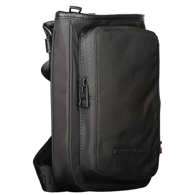 Black Polyester Men's Shoulder Bag