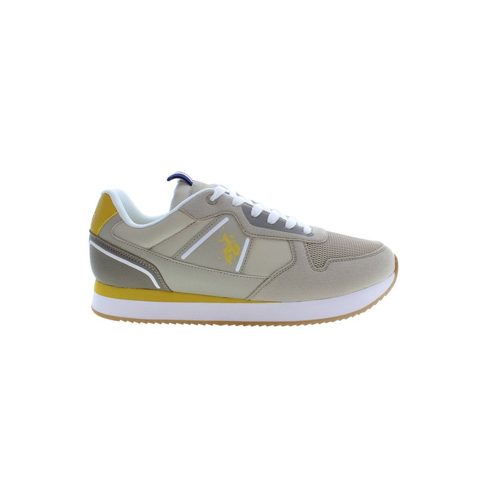 Beige Polyurethane Men Sneaker