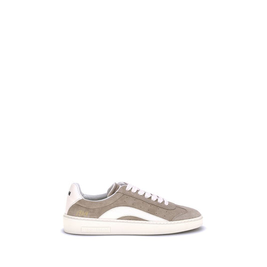Beige Calf Leather Bos Taurus Low Top Sneakers