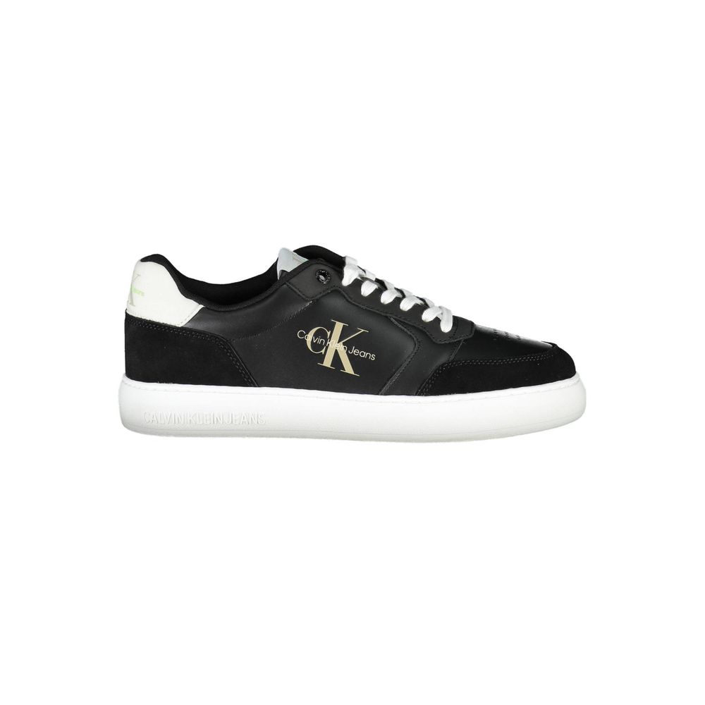 Black Polyester Men's Sneaker