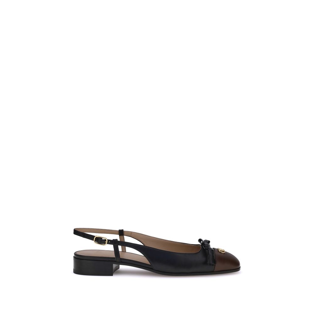 Black Goatskin Ballet Flats