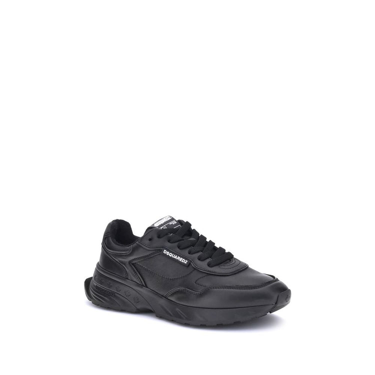 Black Calf Leather Bos Taurus Athletic Sneakers