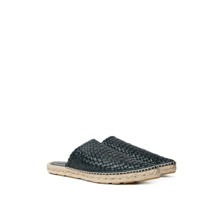 Green Leather Espadrilles