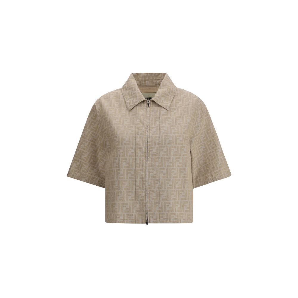 Beige Cotton Denim Jacket